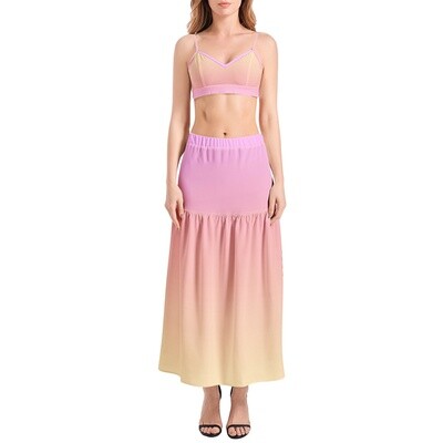 CALITHEA Bralette Top and High Slit Thigh Skirt Set