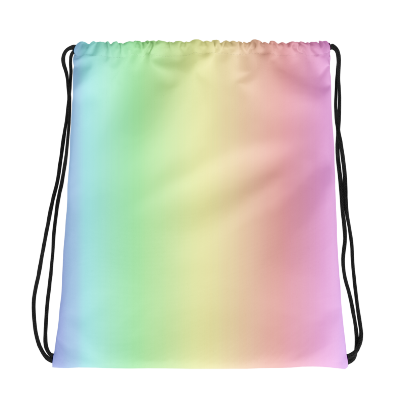 PASTEL Drawstring Bag, Rainbow