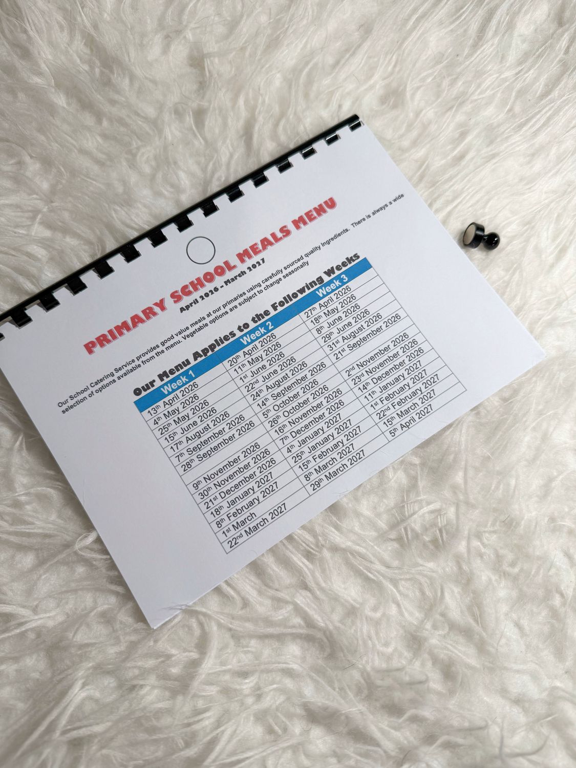 School Menu Booklet (Aberdeenshire)