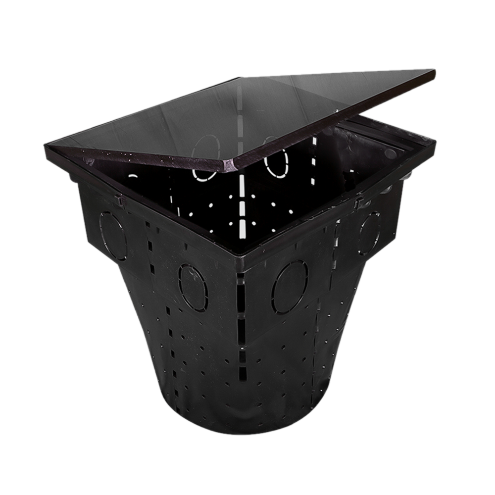 FloodBuster sump liner and translucent lid with LED light