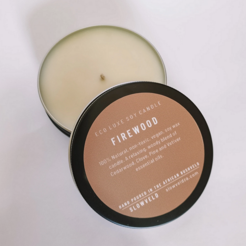 Candle: Firewood Travel Tin