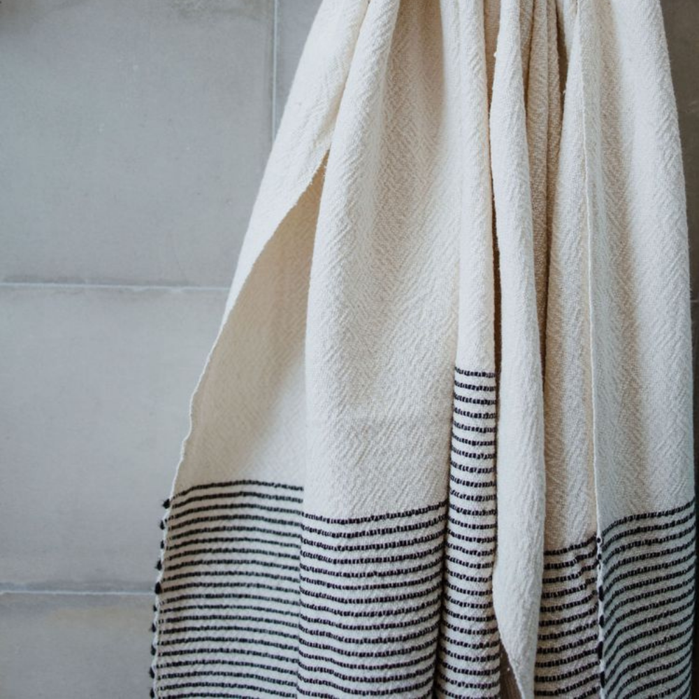Bath Towel: Charcoal Stripe