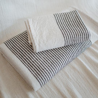 Bath Towel: Charcoal Stripe