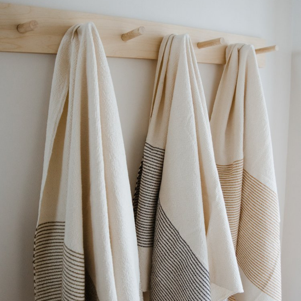 Bath Towel: Charcoal Stripe