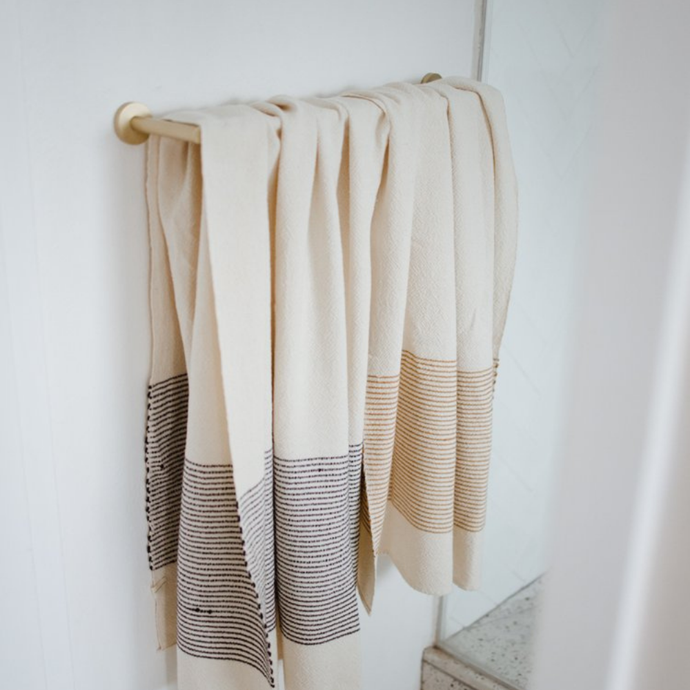 Bath Towel: Mustard Stripe