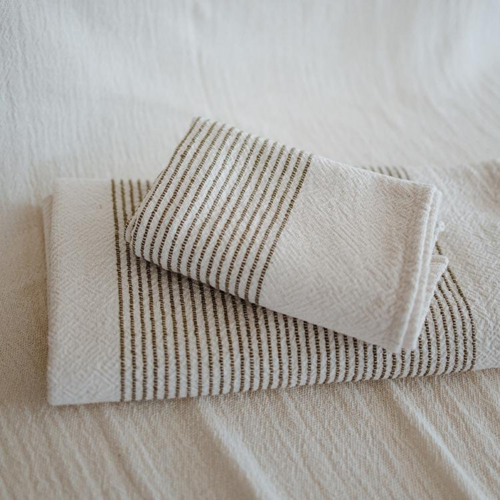Bath Towel: Olive Stripe