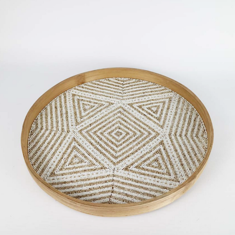 Beaded Tray (Natural &amp; White)