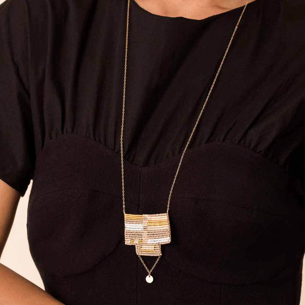 Kisongo Necklace - Black/Pink/Gold