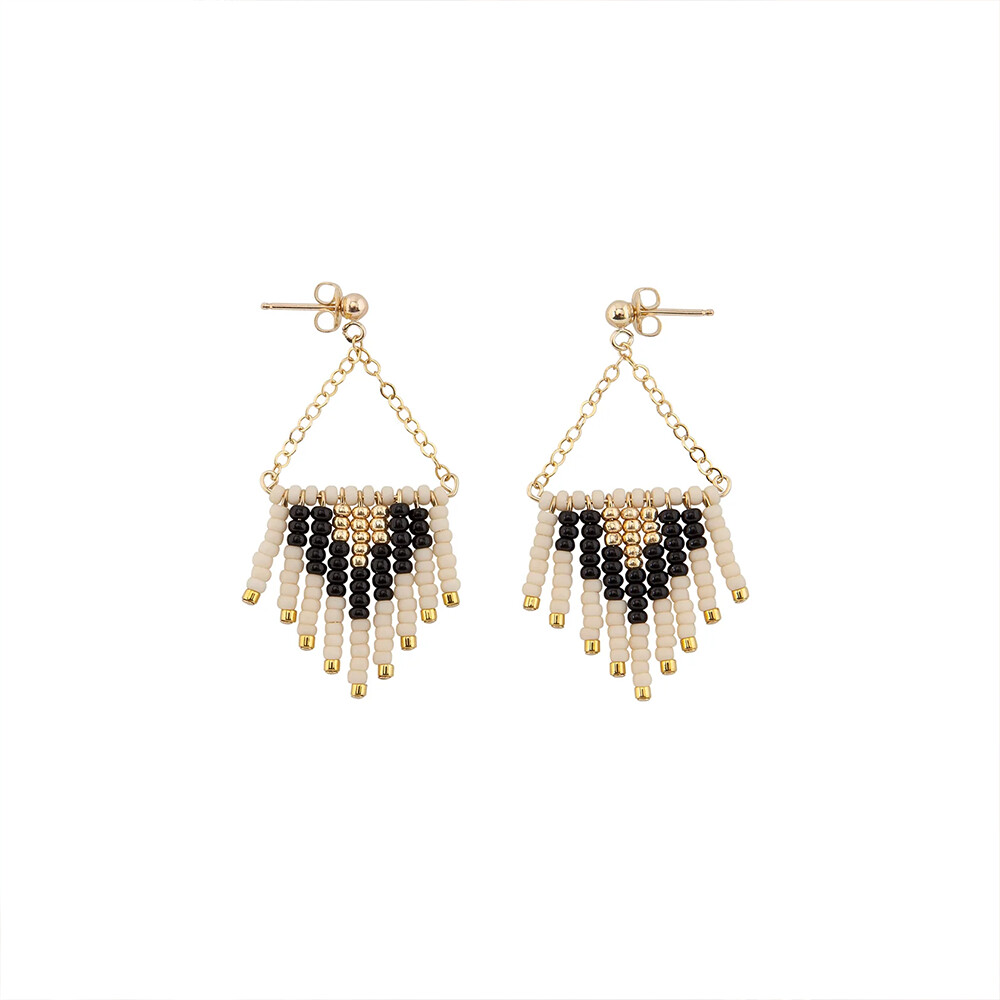 Deco Earrings - Pink/Black/Gold