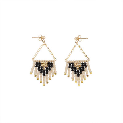 Deco Earrings - Pink/Black/Gold