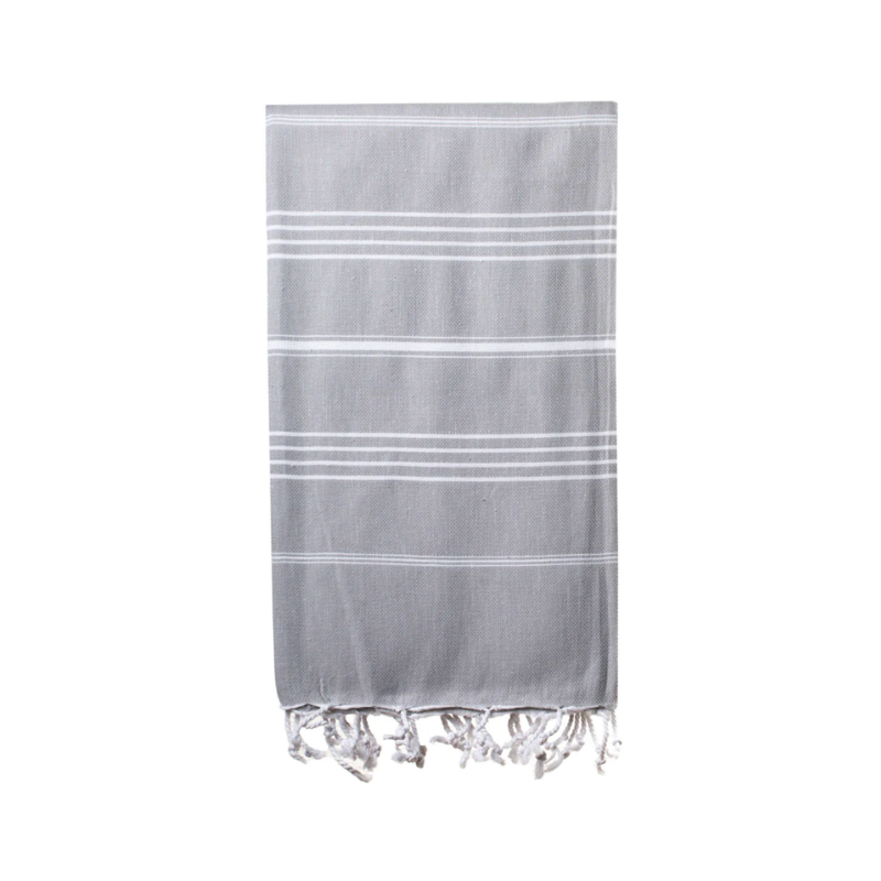 Towel: Hammam (Grey with White Stripe)