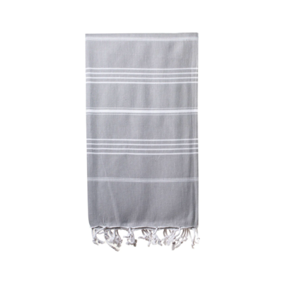 Towel: Hammam (Grey with White Stripe)
