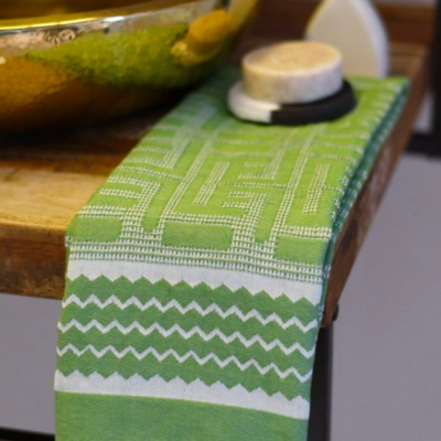 Hand Towel: Kuba Waffle (Garden Green)