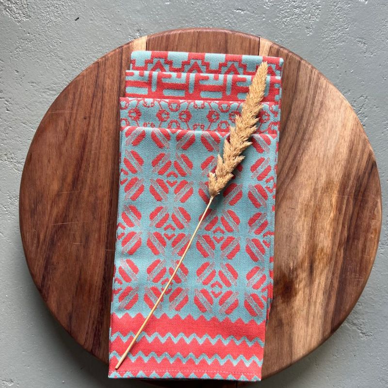 Napkin: Cotton Penta Design (Coral)