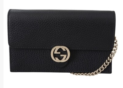 Black Icon Leather Crossbody Bag