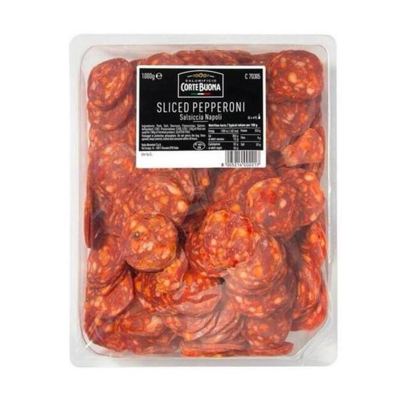 Salami Spicy sliced (Pepperoni) Corte Buona - 1box (4x500g)