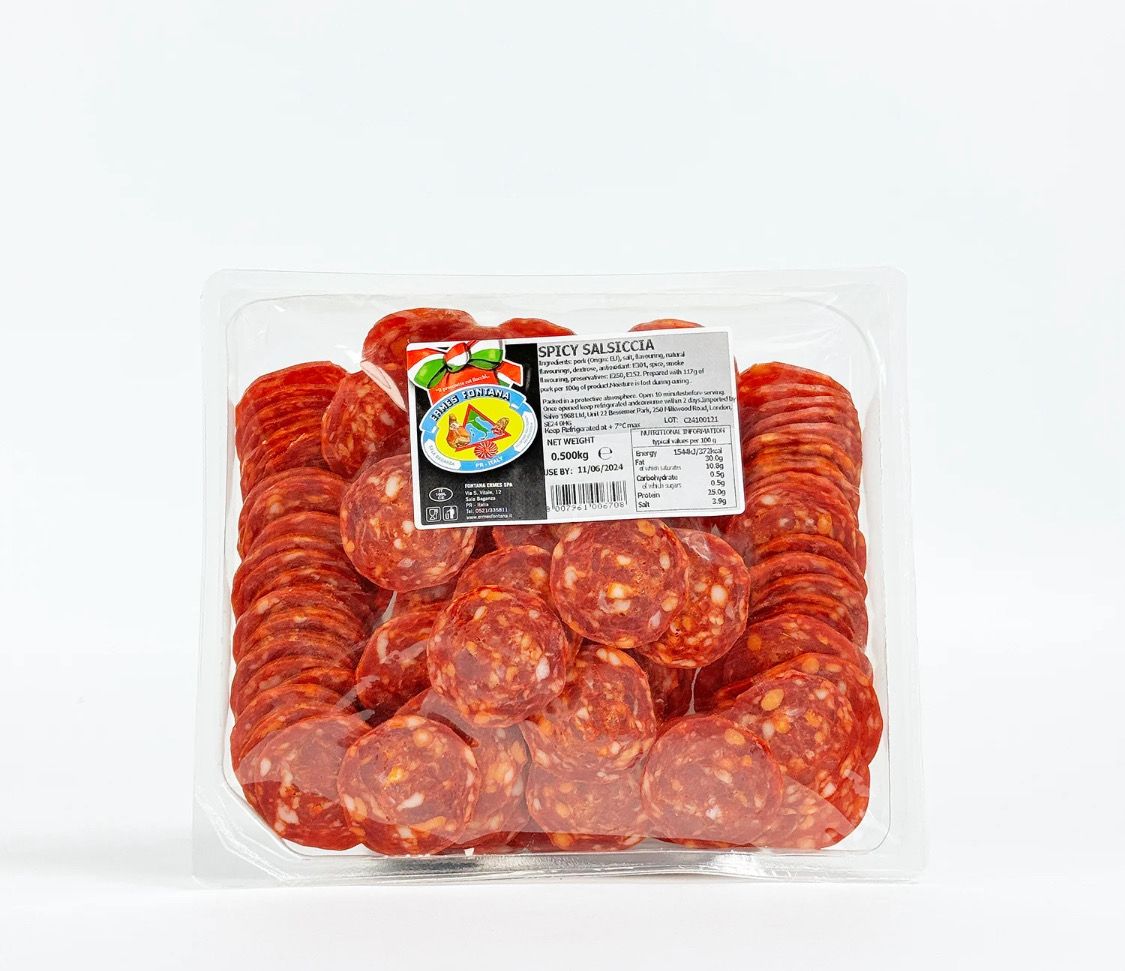 Salami Spicy sliced (Pepperoni) Ermes Fontana - 1box (6x500g)