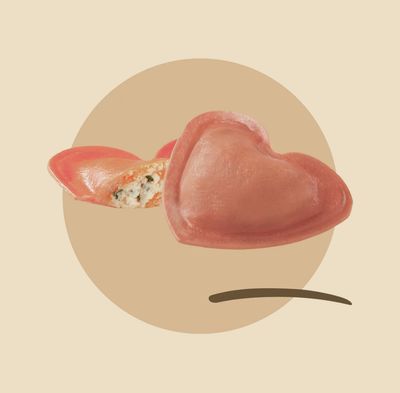 Cuori rossi alla bufala (red heart ravioli with bufala) Surgital [frozen] 3 kg