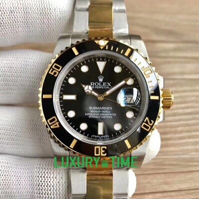 rolex replica submariner acciaio oro black dial orologio replica copia imitazione