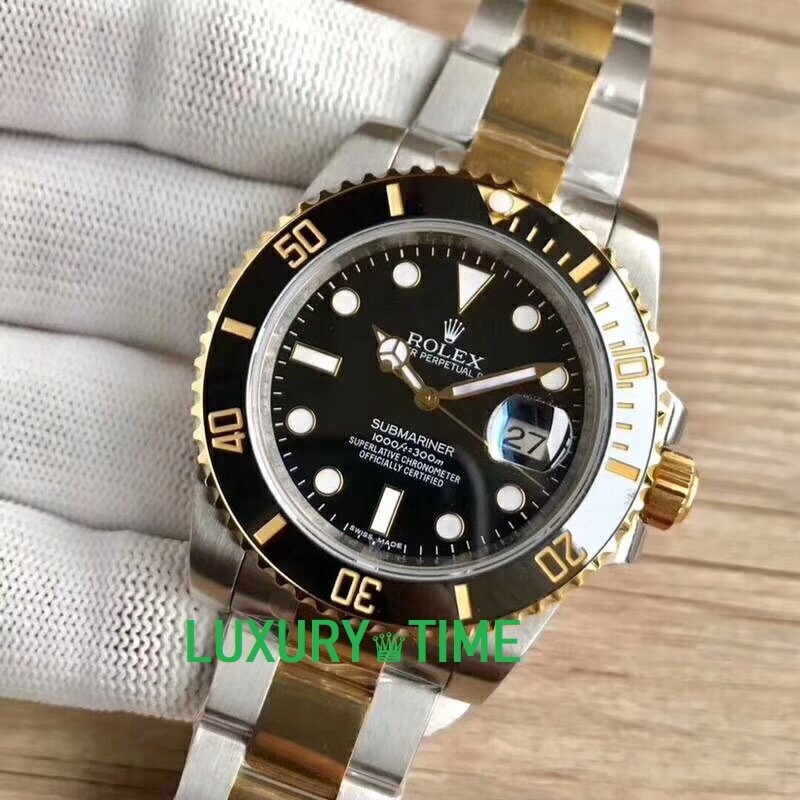 rolex replica submariner acciaio oro black dial orologio replica copia imitazione