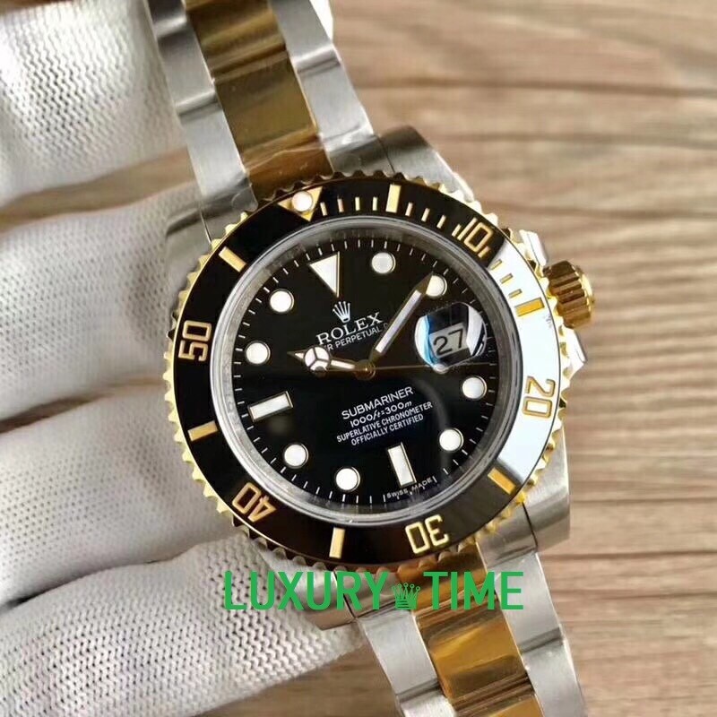 rolex replica submariner acciaio oro black dial orologio replica copia imitazione