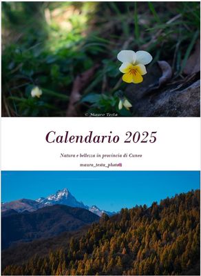 Calendario 2025 da parete &#39;Natura e bellezza in provincia di Cuneo&#39;. Stampato in formato A3 (29,7 x 42 cm).