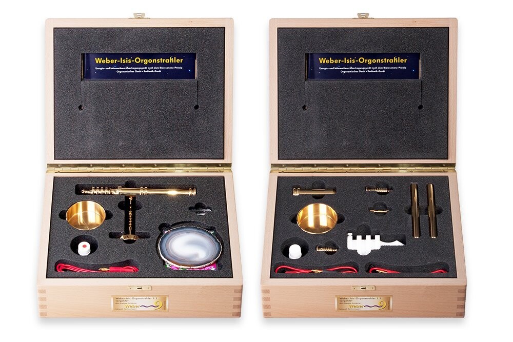 Weber-Isis® Emetteur d'orgone 1:1 ensemble complet - plaqué or