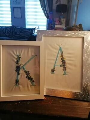 Framed personalised monogram initial