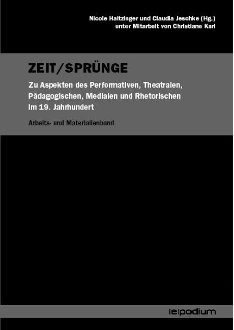 Nicole Haitzinger und Claudia Jeschke (Hg.) unter Mitarbeit von Christiane Karl: ZEIT/SPRÜNGE