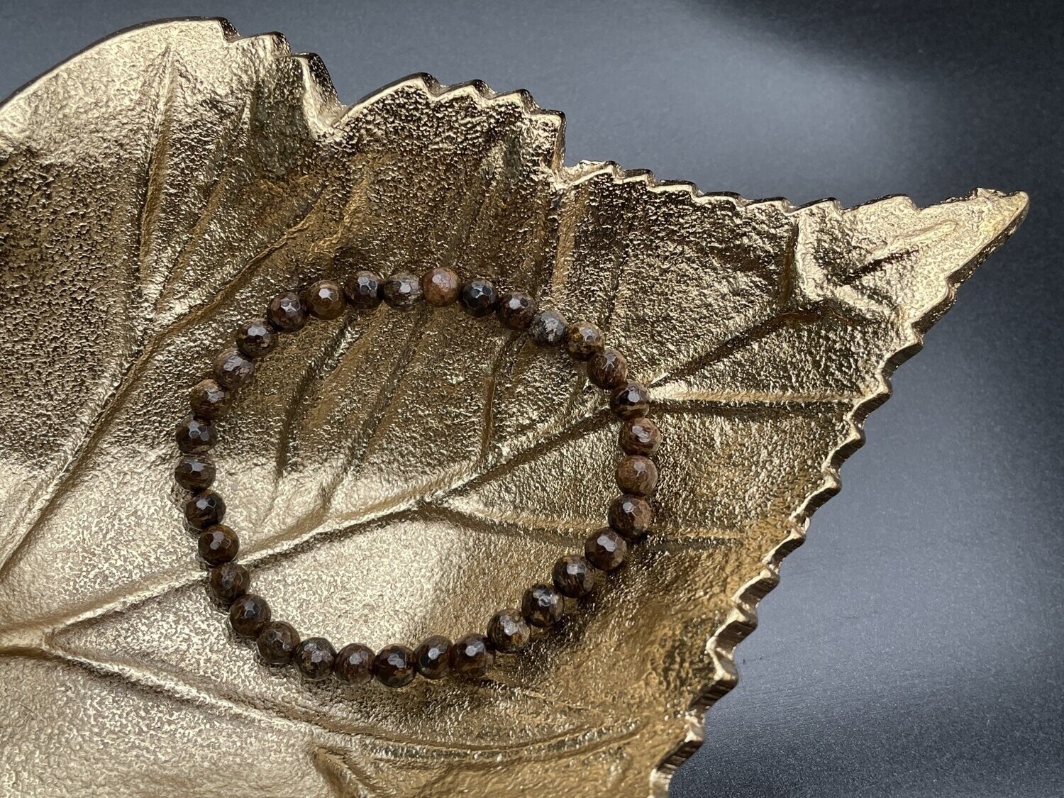 Bronziet 6mm facet armband