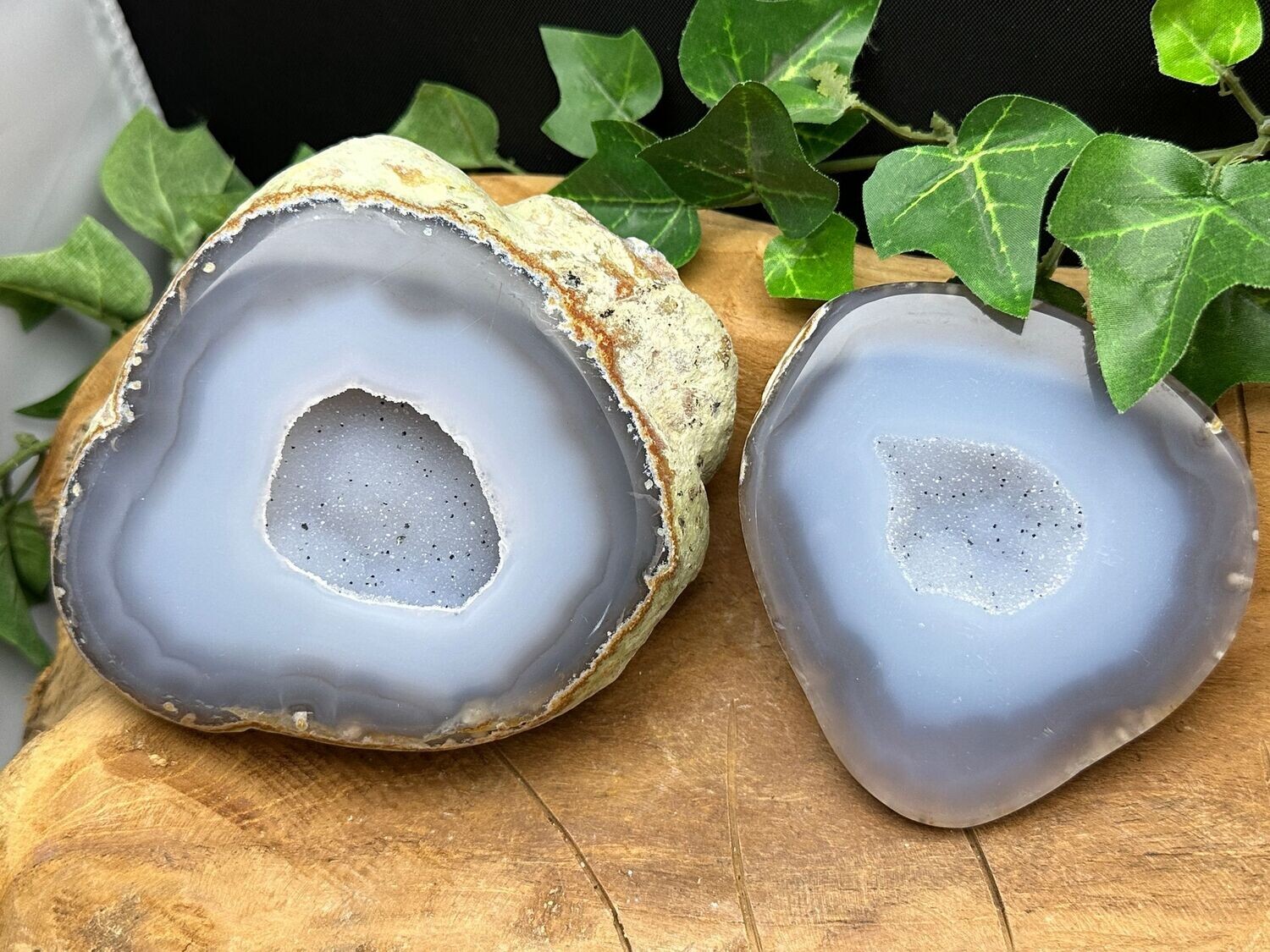 Agaat geode als paar!