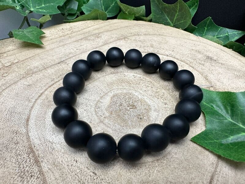 Armband matte Onyx 12mm
