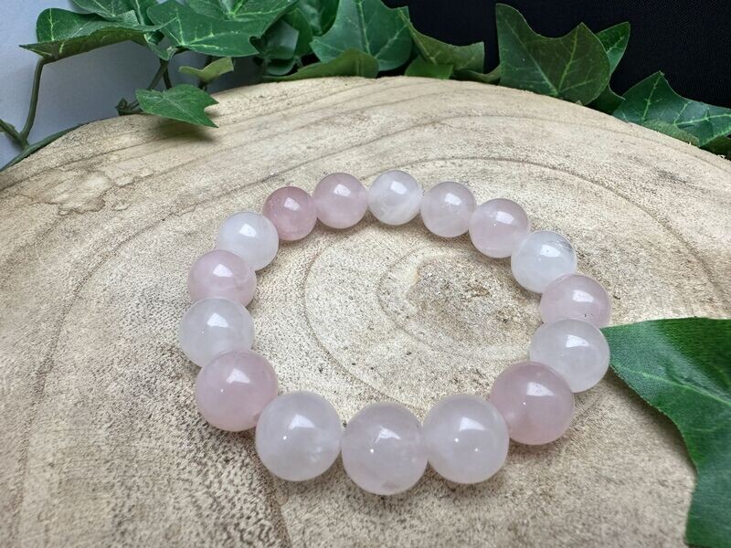 Armband 12mm Rozenkwarts