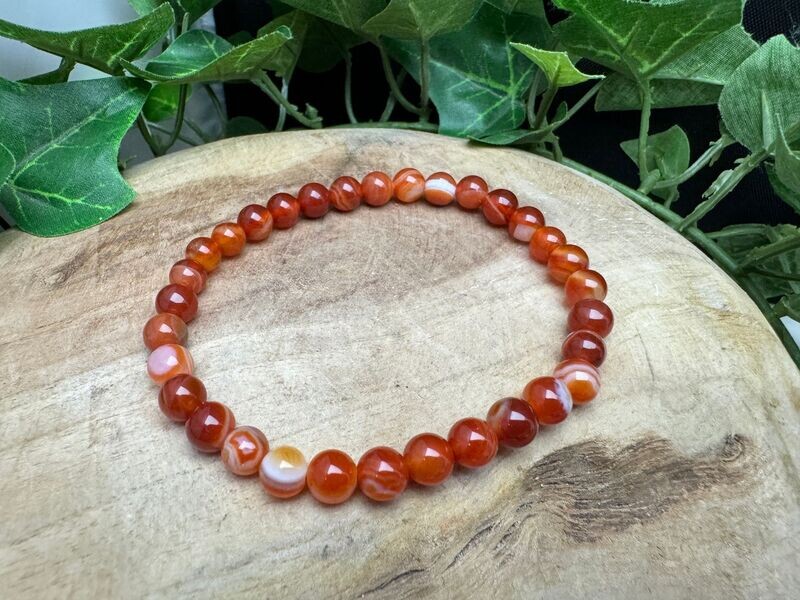6mm armband Carneool