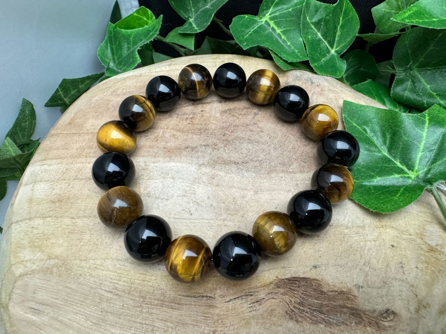 12mm Tijgeroog met Onyx