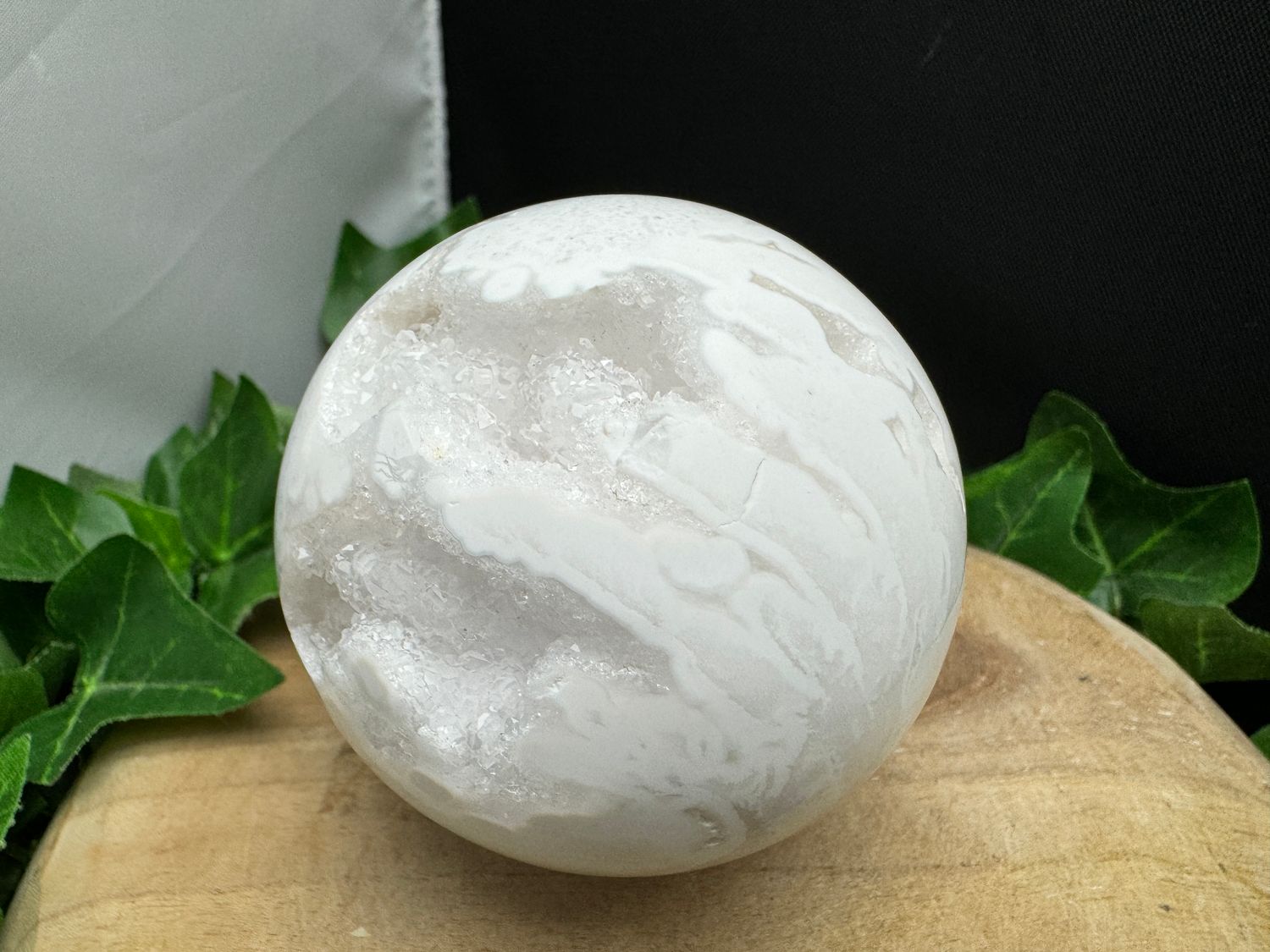 Witte pluim Agaat bol