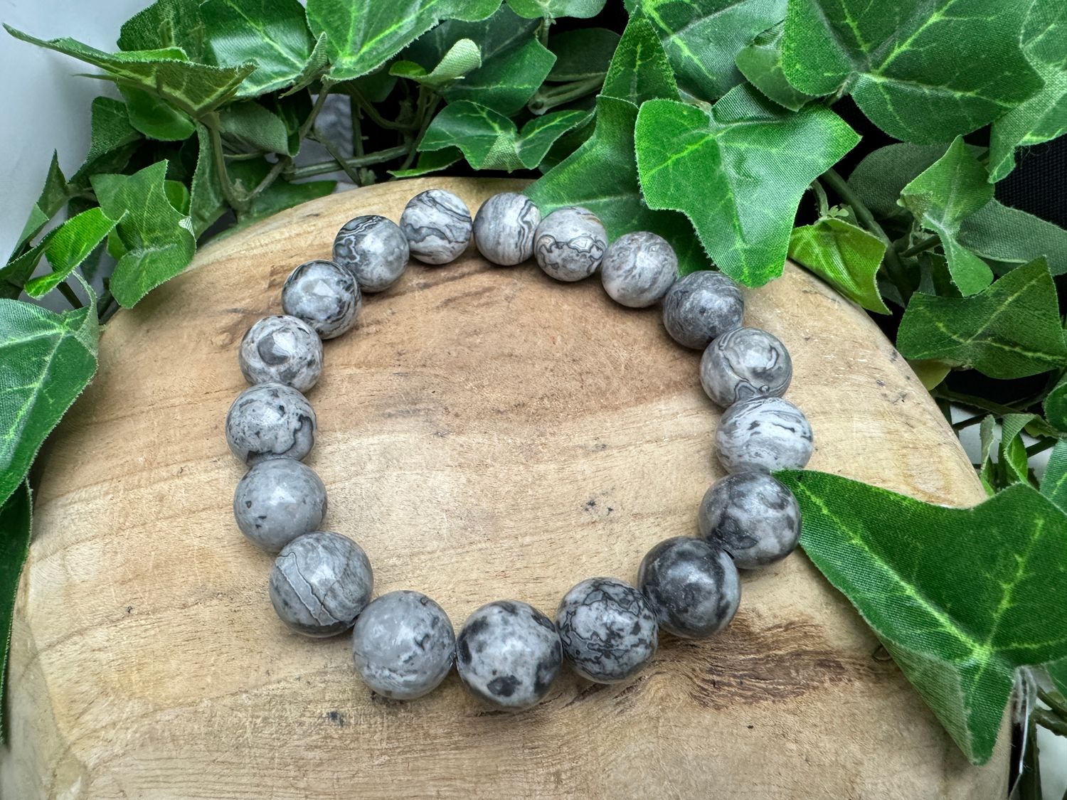 Grijze Crazy Lace 12mm, Kies uw polsmaat: maat 18,5 - 19 cm