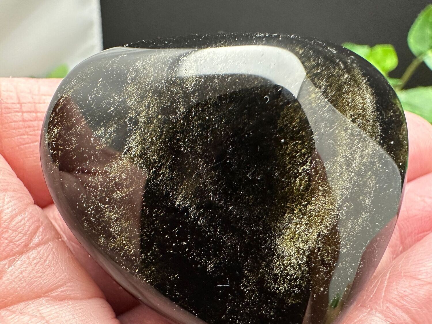 Goud Obsidiaan hart vorm