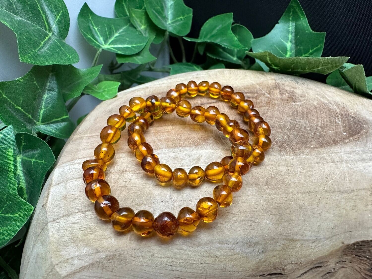 Baby barnsteen armbandje, kies kleur: naturel