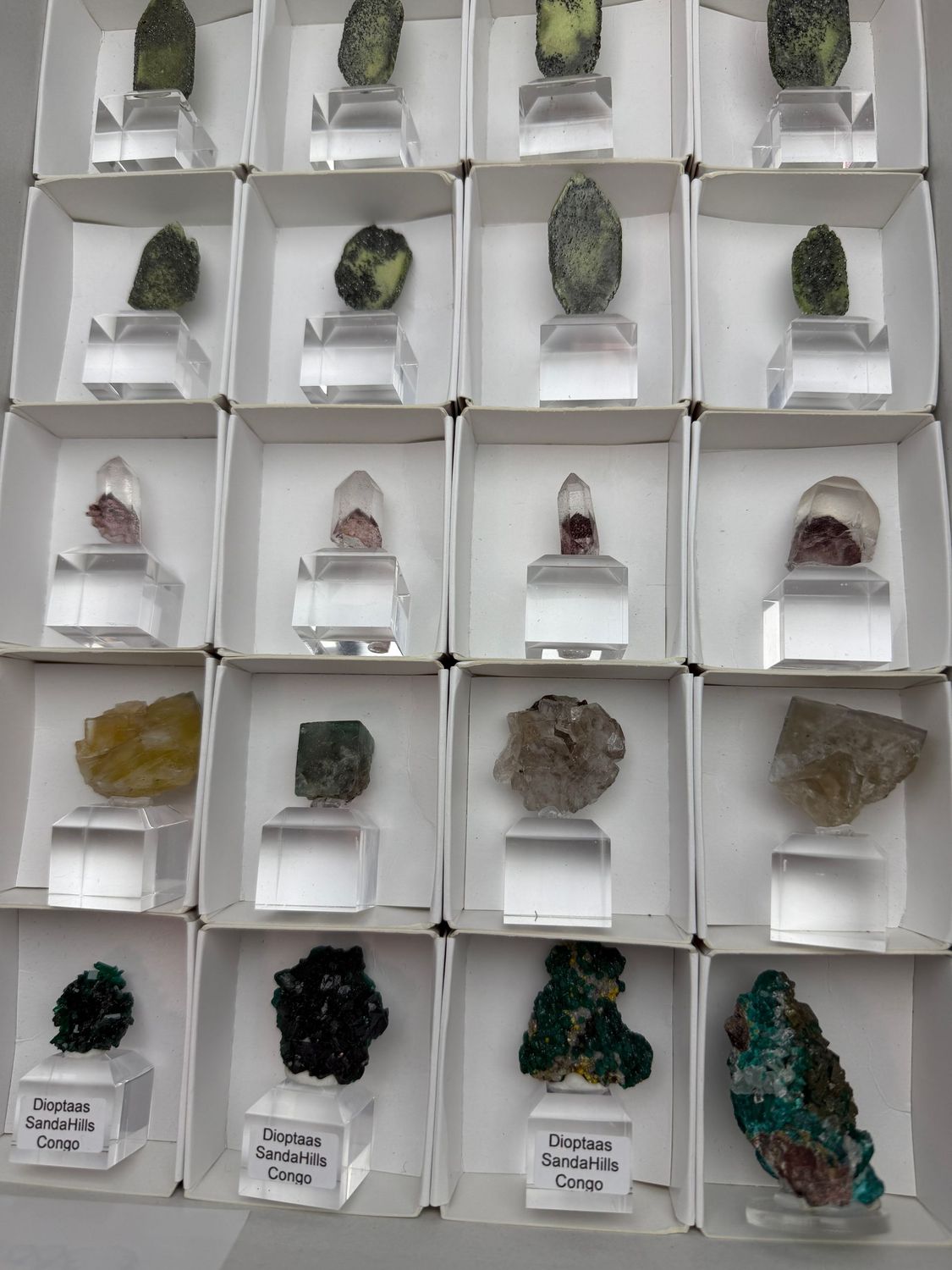 20 mineralen op sokkel