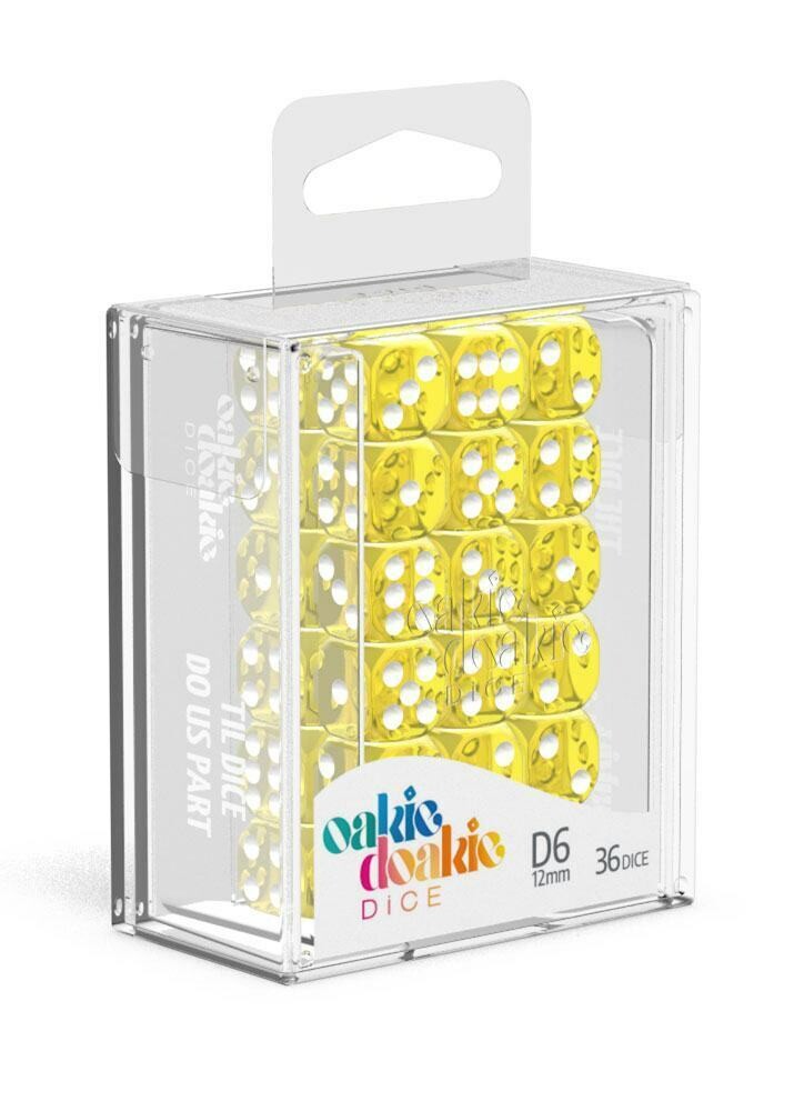 Oakie Doakie - Dice W6 12mm Translucent - Yellow
