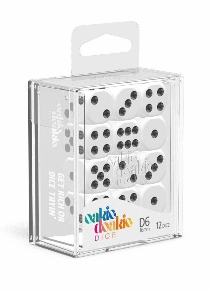 Oakie Doakie - Dice W6 16mm Solid - White