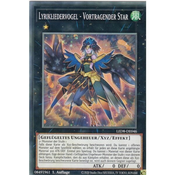 Lyrikliedervogel - Vortragender Star (LED8)
