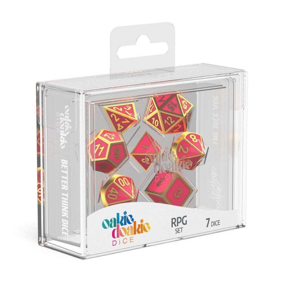 Oakie Doakie - Dice RPG-Würfel Set - Metal Dice Glow in the Dark - Golden Princess (7)