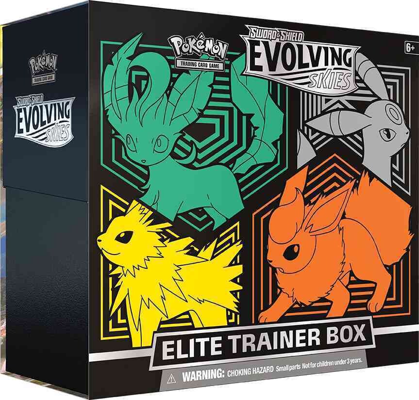 Pokémon -  Sword and Shield: Evolving Skies - Top Trainer Box - Leafeon, Umbreon, Jolteon, Flareon