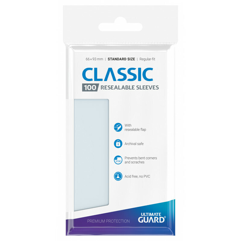 Ultimate Guard - Classic Sleeves Resealable Standart Size Transparent (100)