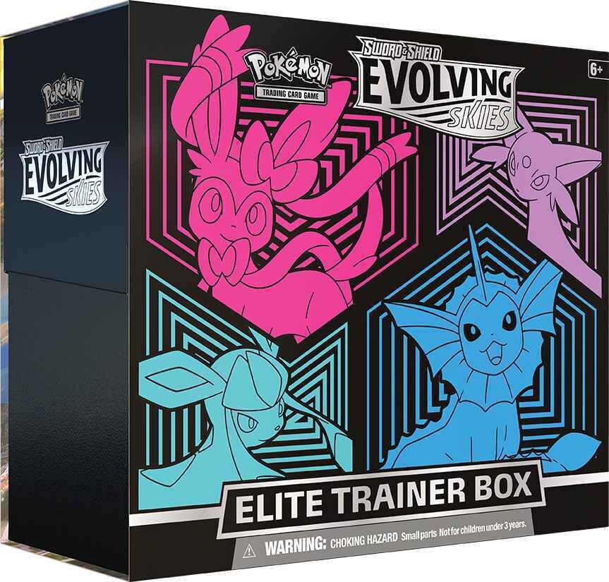 Pokémon -  Sword and Shield: Evolving Skies - Top Trainer Box - Sylveon, Espeon, Glaceon, Vaporeon