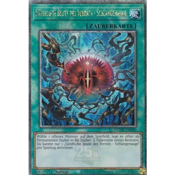 Sündhafte Beute des Verrats - Schlangenauge (Quarter Century Secret Rare - DUNE)