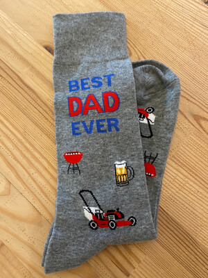 Unisex Socken „Best Dad ever " Größe 38-45 grau ,Baumwolle,Polyamid,Elasthan