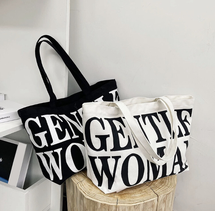 Shopper tasche „Gentlewoman“ schwarz oder ecru Shopper tasche „Gentlewoman“ schwarz oder ecru